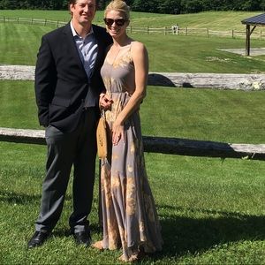 FEELING FREESIA GREY FLORAL PRINT MAXI DRESS